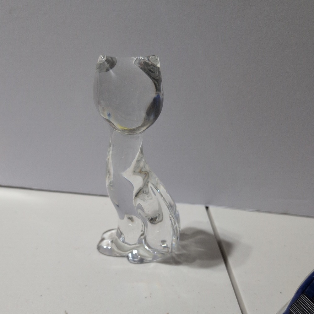 Vintage Crystal Cat Figurine-Mikasa-Czech Republic-Classic Friends  Paperweight